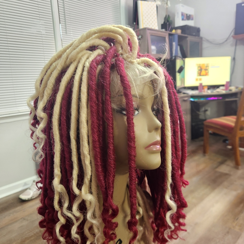 Crimson Red "Alabama Roll Tide" Dread Braids Wig